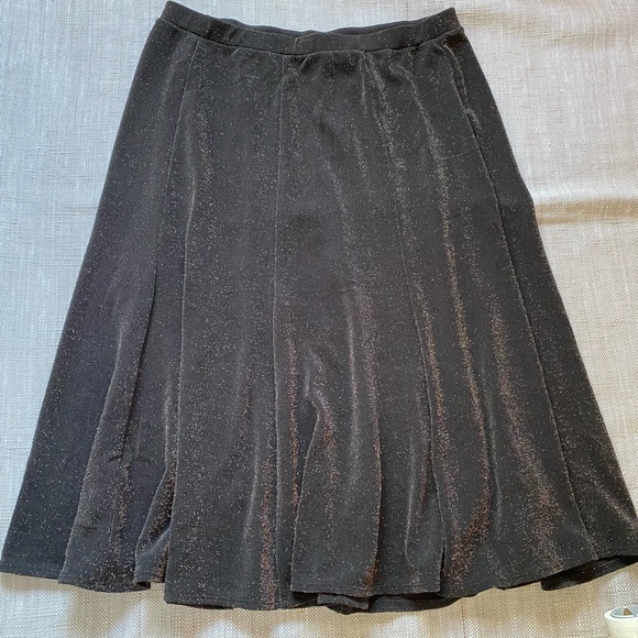 Chico's Travelers Hot Fudge Metallic Glam Jordie Holiday Party Skirt- Sz 3 (XL) - Picture 2 of 15